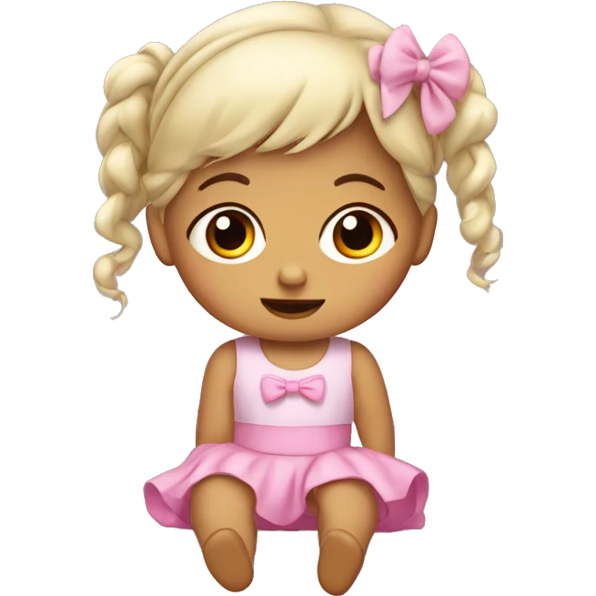 Bebé niña con lazo  emoji