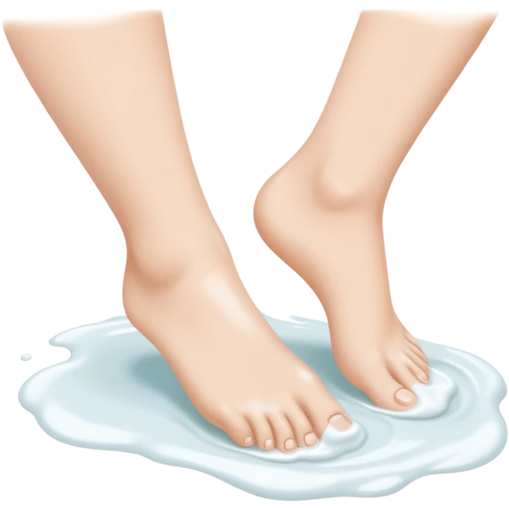 Feet with white lotion all over them emoji