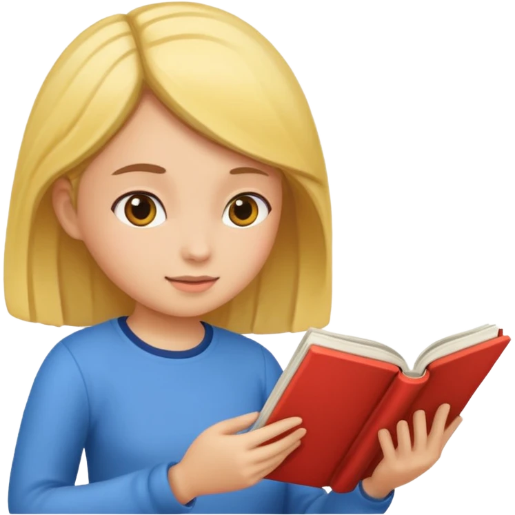 A girl reading book emoji