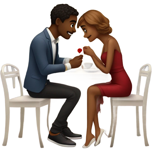 Romantic date for beautiful stylish young couple in love emoji