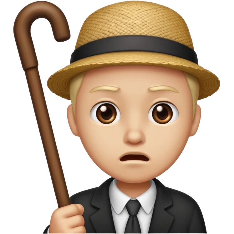 cartoon character with Resentment - bitter indignation at having been treated unfairly - waving cane emoji