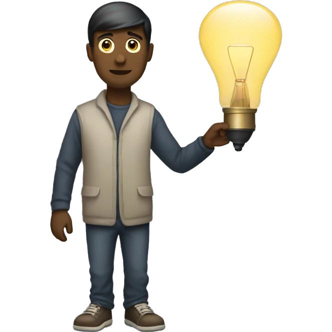 full body sideways with lamp in his hand emoji