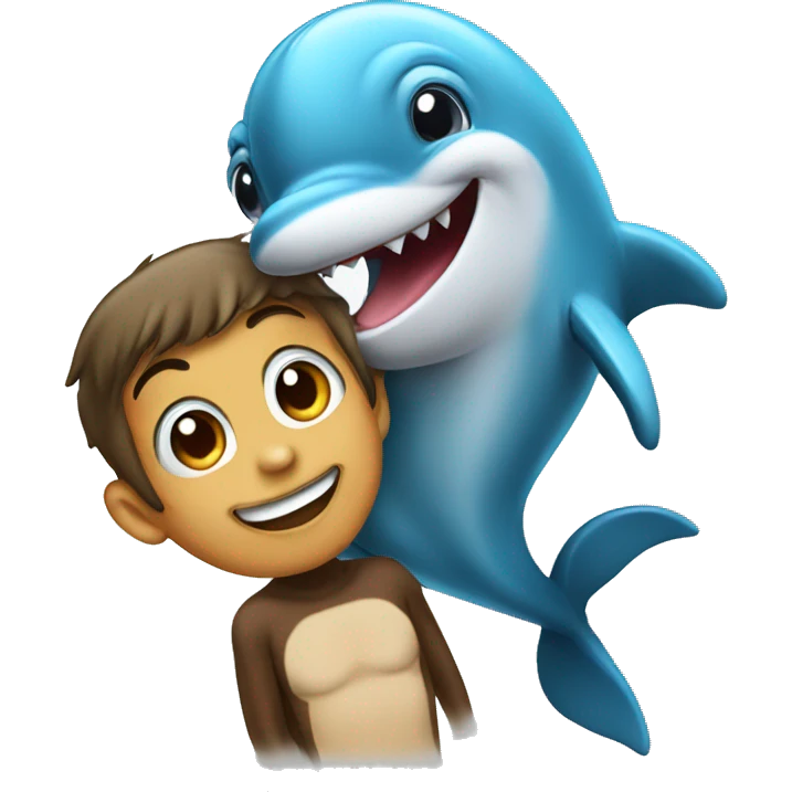 dolphin with a monkey emoji