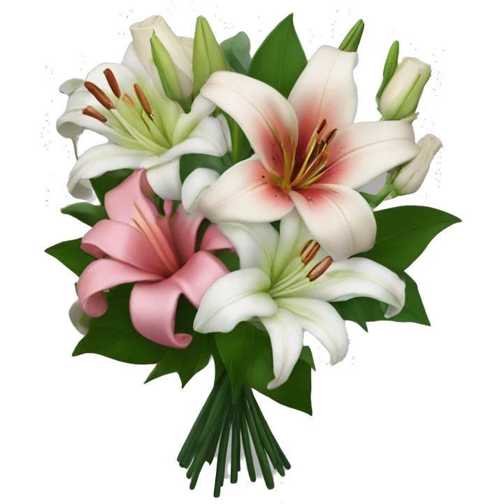 black bouquet of roses and lilies  emoji