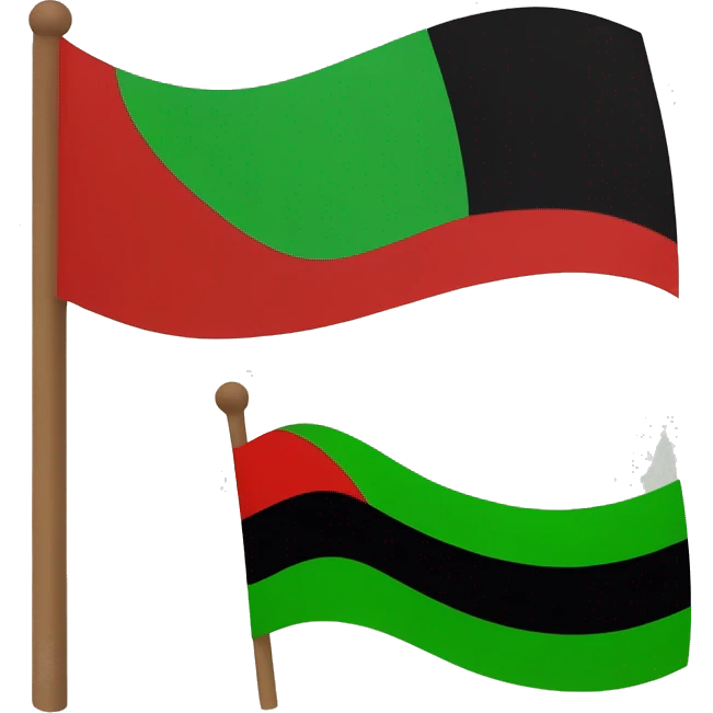 Happy Juneteenth red black green flag emoji