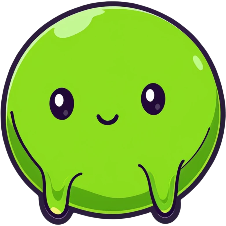 a cute gooey slime ball character emoji