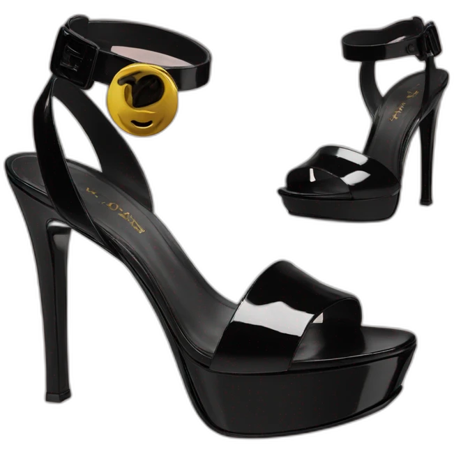 YSL TRIBUTE heel SANDAL black PATENT LEATHER emoji