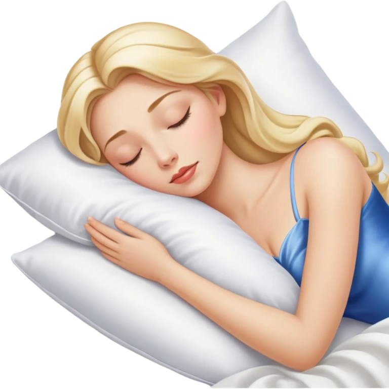 Sleeping beauty blonde in a silk pillow emoji