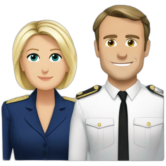Marine le Pen et Emmanuel Macron emoji