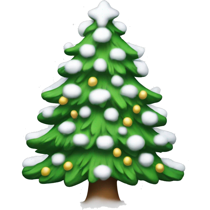  snowy Christmas tree with a big smile  emoji
