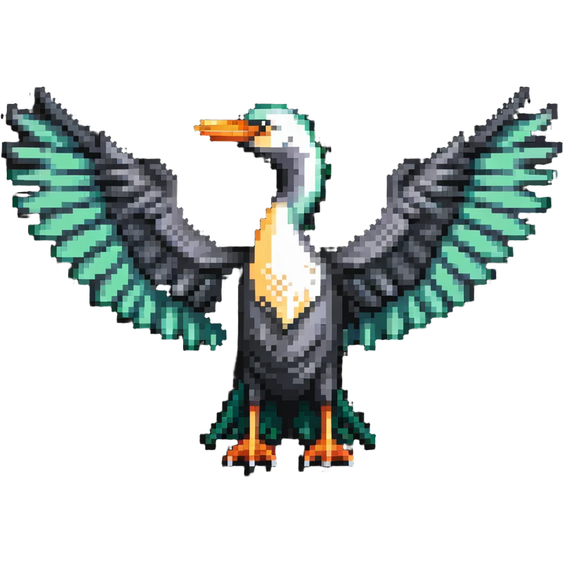 Liver bird, mythical bird symbol of Liverpool, cormorant-like bird with outstretched wings emoji