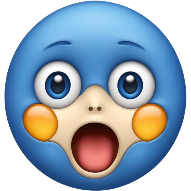 Blue emoji shocked emoji
