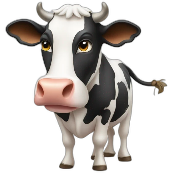 A cow cooking emoji