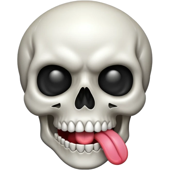 Money White Skull Emoji and Tongue Face emoji