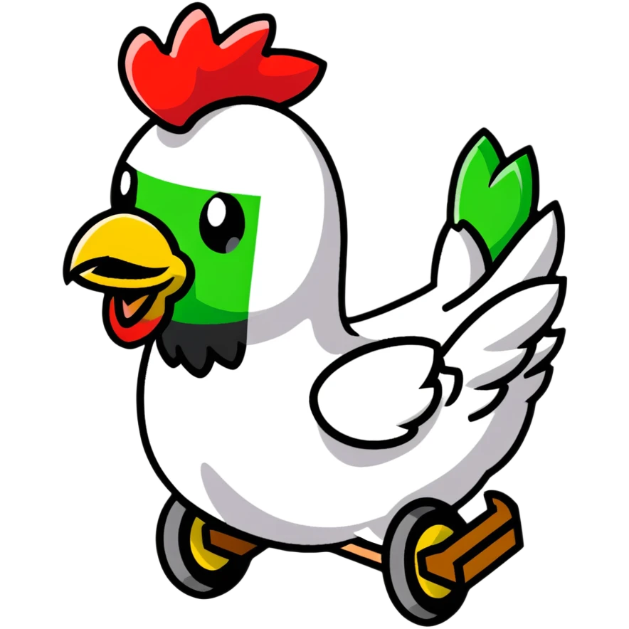 Minecraft creeper riding a chicken emoji