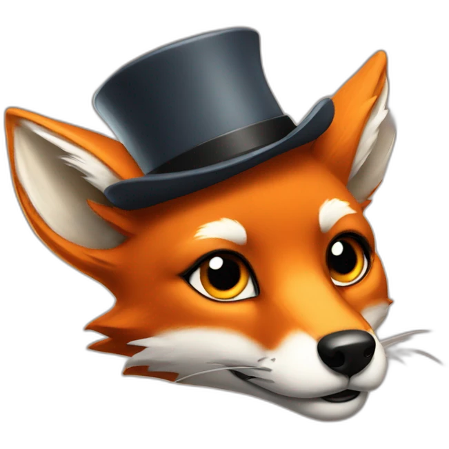 horny fox with hat emoji