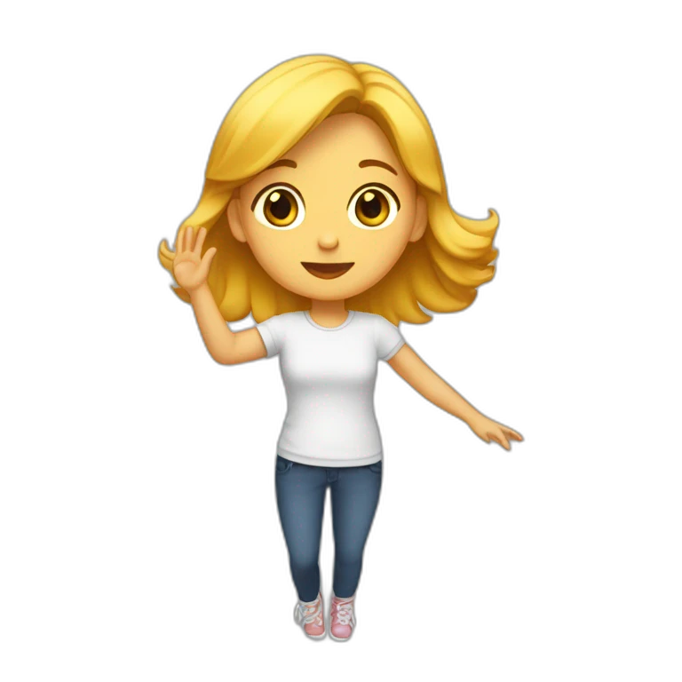 Fille main en l'air emoji