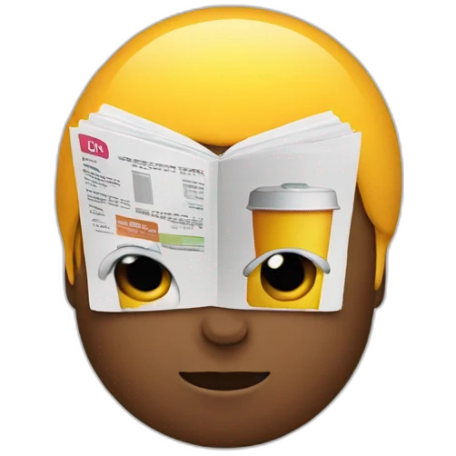 Black reading Food magazine  emoji