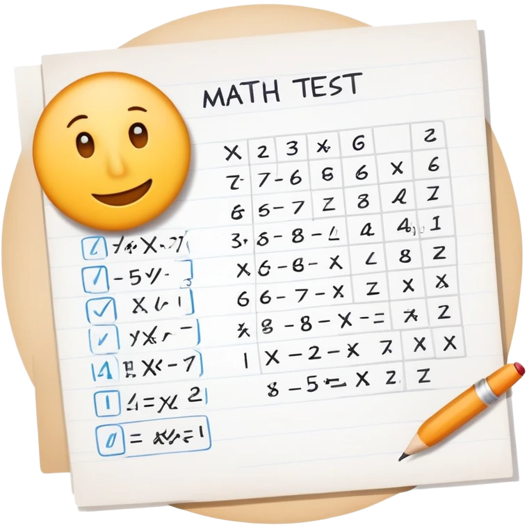 math test on paper emoji