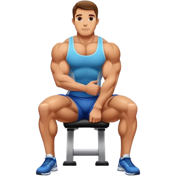 bodybuilder seated calf-raise lower leg exercise emoji