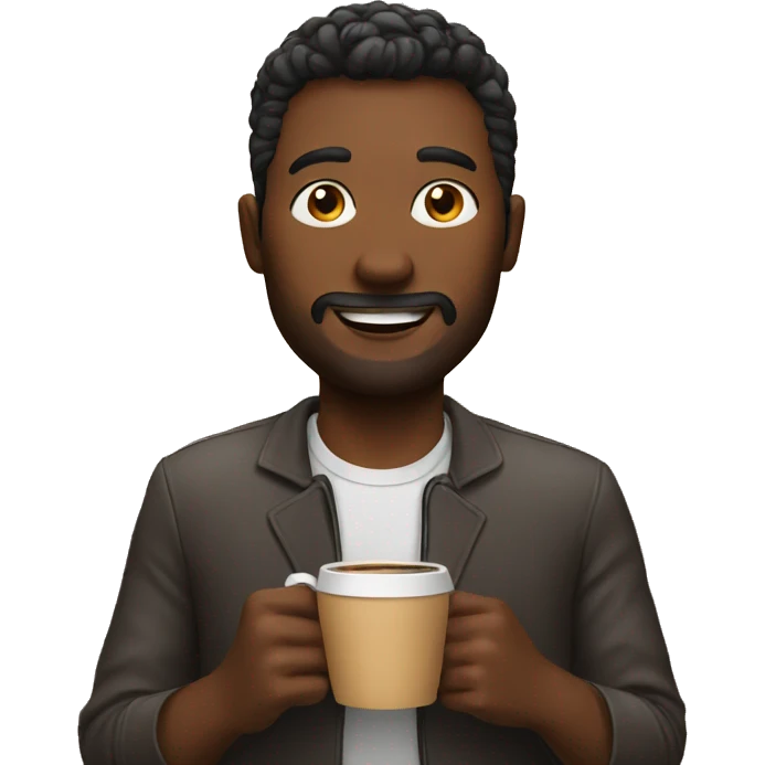 Man with coffee emoji
