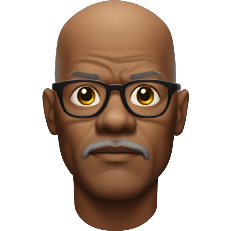 bald samuel l jackson serious emoji
