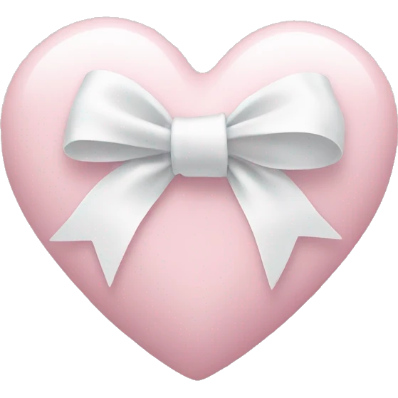 light pink heart with  a white bow wrapped around it  emoji