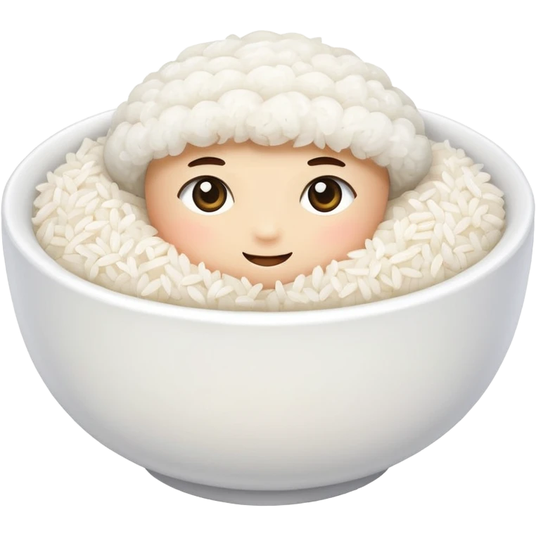  pure white rice, bowl is white only white color emoji