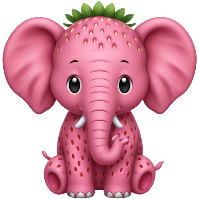 Strawberry elephant emoji
