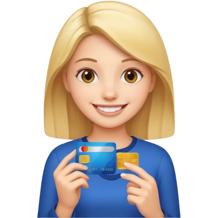 girl with a credit card emoji