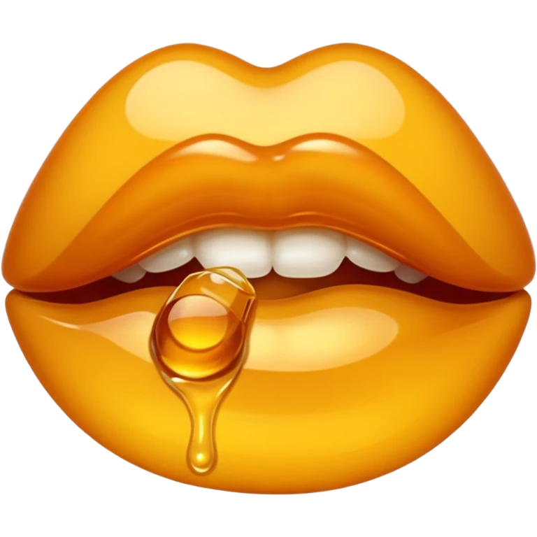 Lips with honey emoji