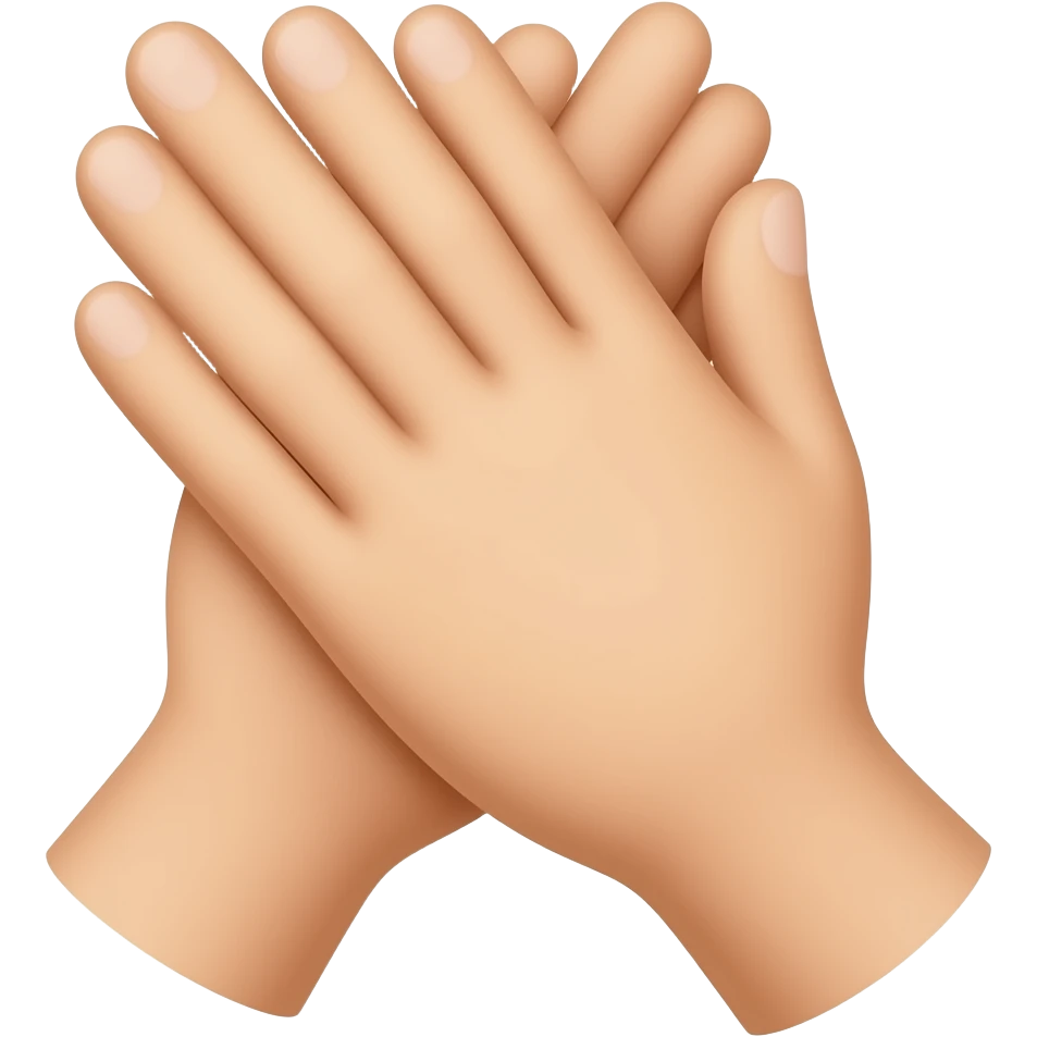 Back side of two hands clapping emoji