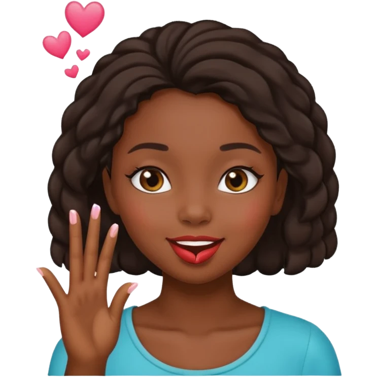 Black girl blowing a kiss emoji