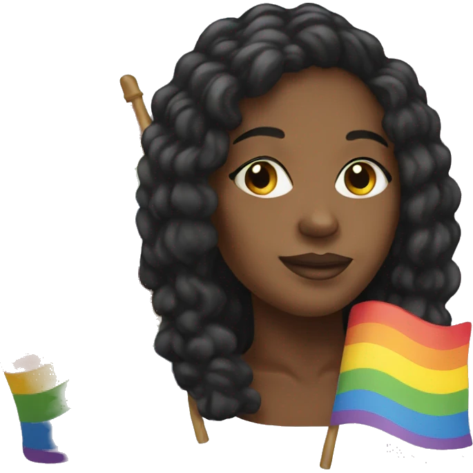 BLACK WOMAN IF A RAIBOW FLAG emoji
