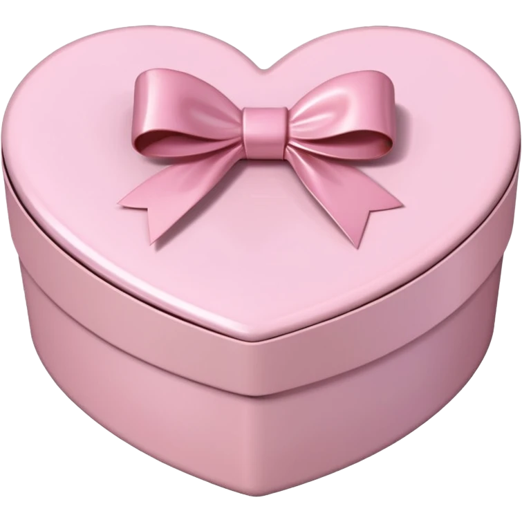 pale pink heart box, pale pink bow, filled with chocolates inside emoji