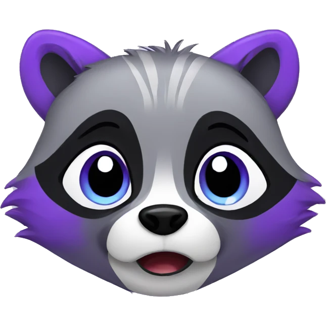 Cute violet raccoon Crying  emoji