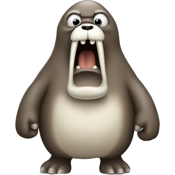 Angry walrus big tusk  emoji