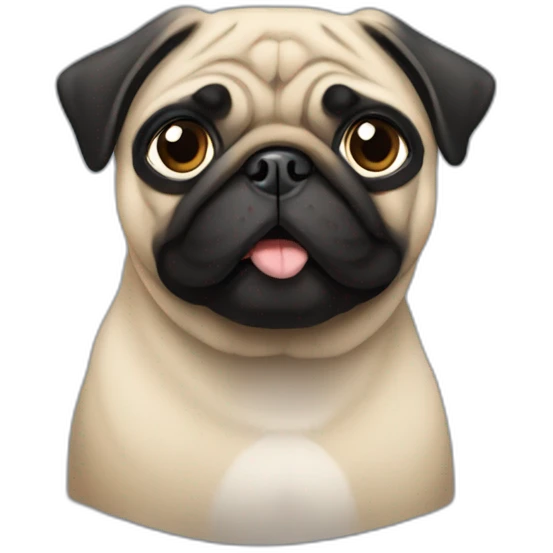 pug wearing a black t-shirt emoji