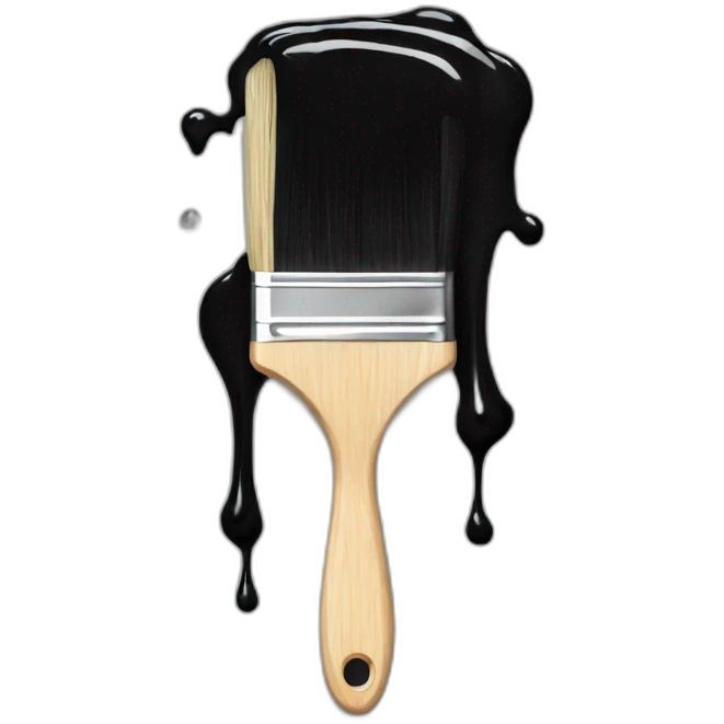 Black paint brush dripping  emoji