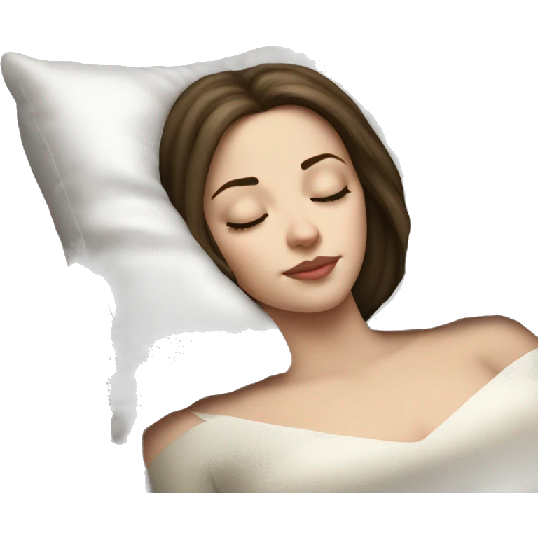 sleeping beauty brunette white girl with a silk pillow emoji