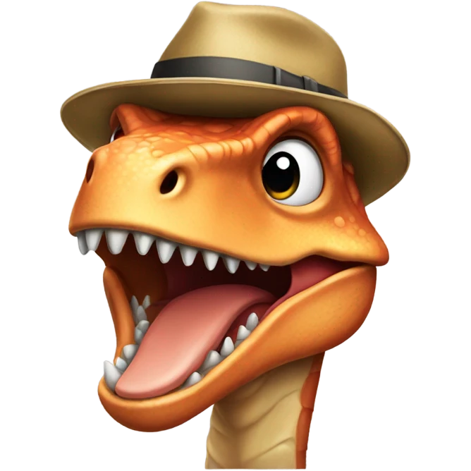 Dinosaur with hat emoji