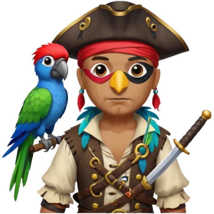 pirate and parrot emoji