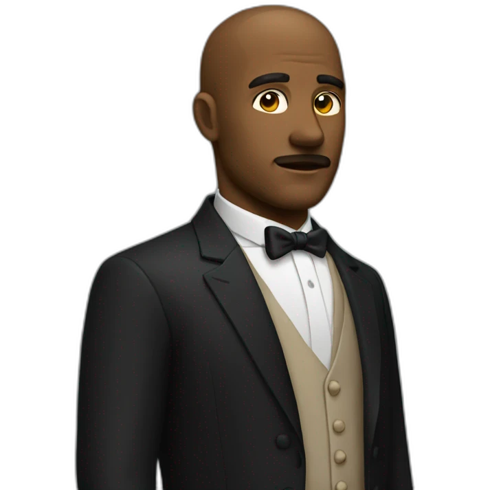 formal man looking left emoji