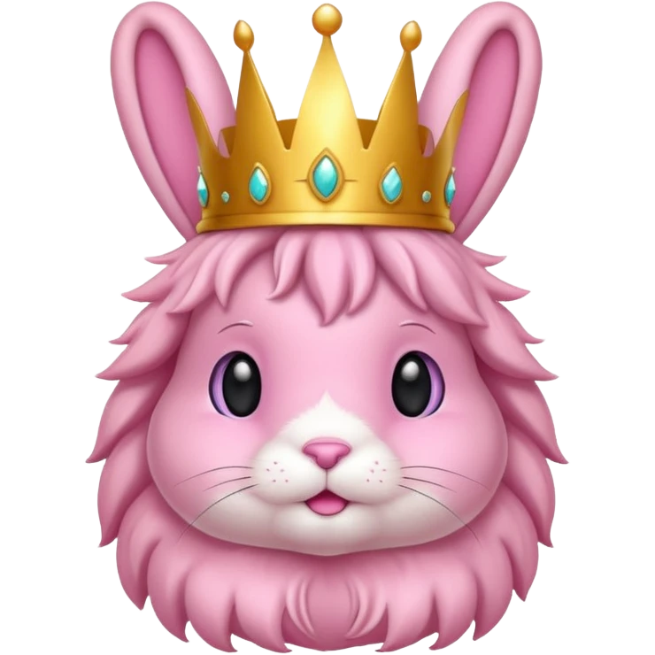 pink bunny with crown emoji