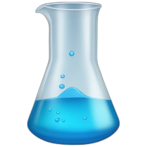 beaker with blue fluid without face emoji
