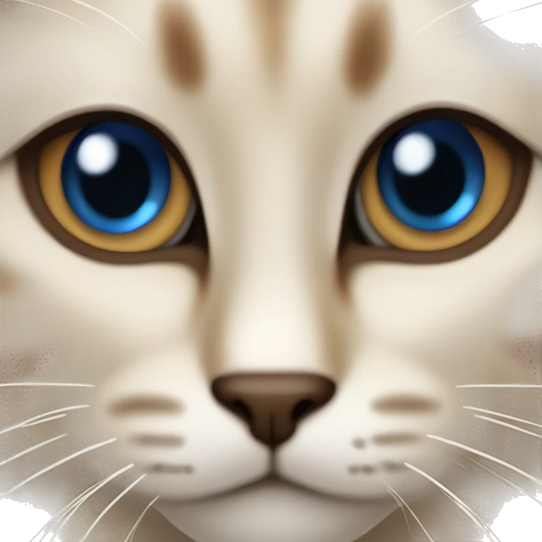 Beige birma cat Blue eyes full face and neck, Brown Dark Festspiels emoji