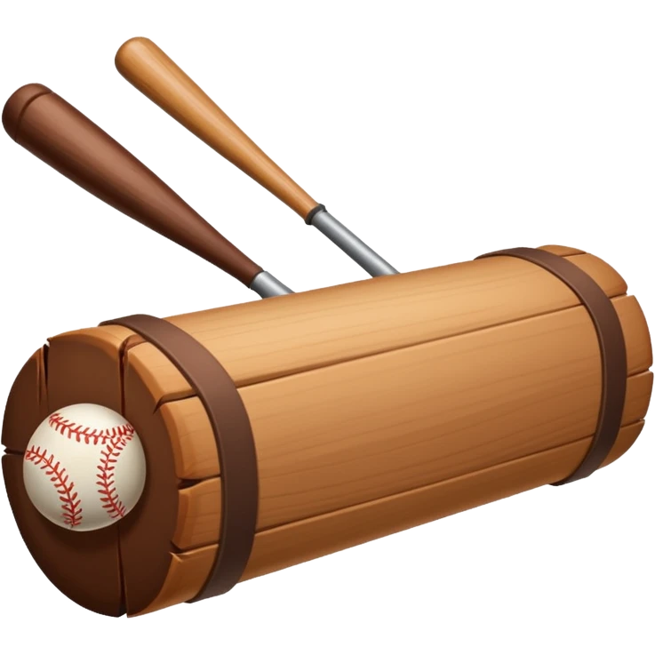 Une buche de bois avec une batte emoji