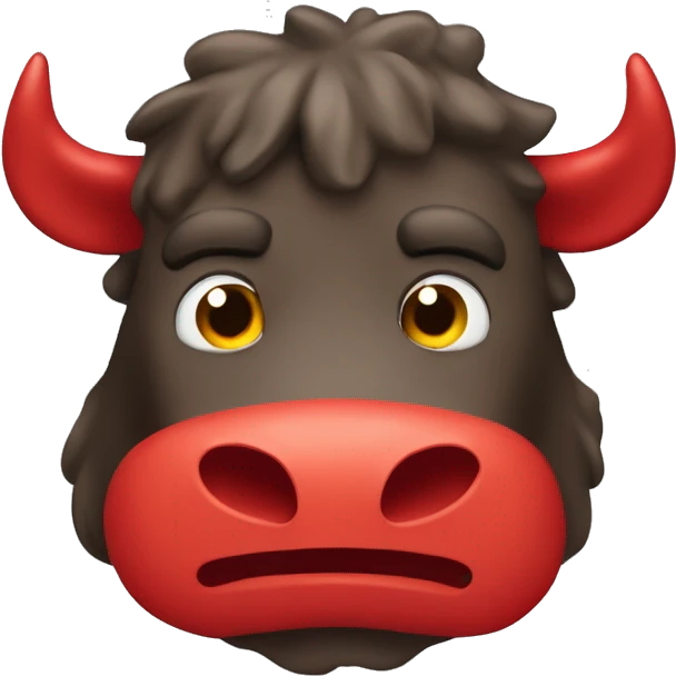 CREA UNA CARA DE UN  TORO COLOR  ROJO emoji