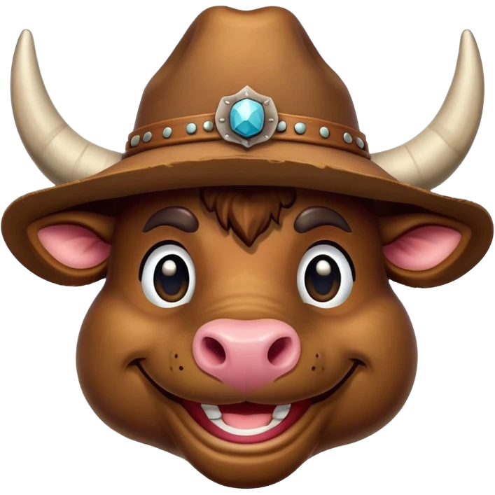 friendly anthropomorphised bull head emoji