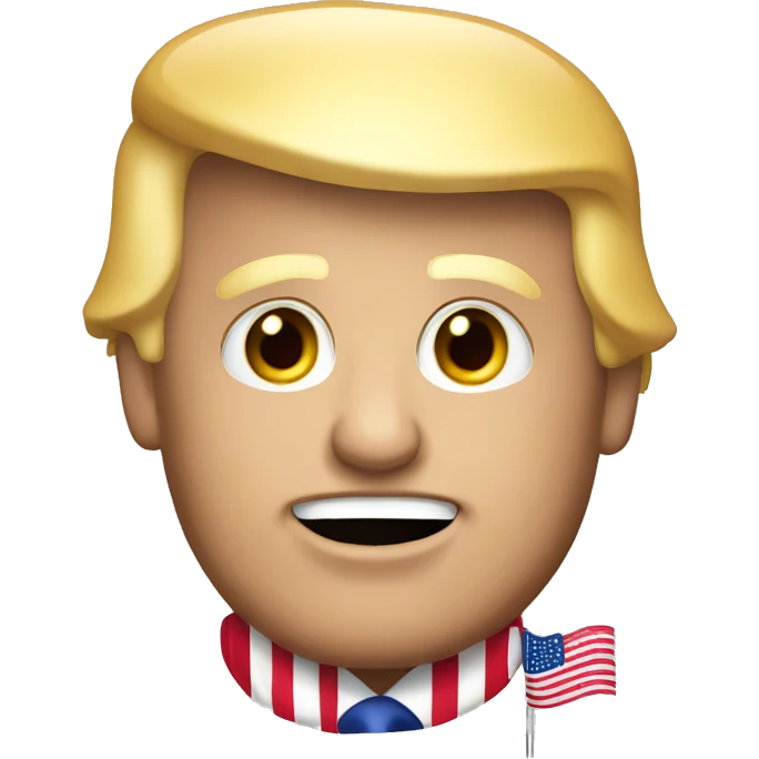 Donald trump with an american flag emoji